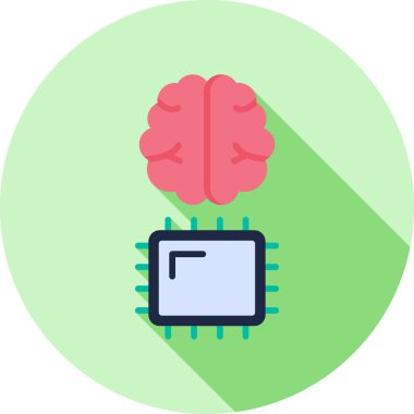 Beyin. Web simgesi basit illüstrasyon