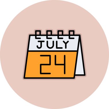 Beyaz arkaplanda 28 Temmuz takvim simgesi izole edildi. Temmuz