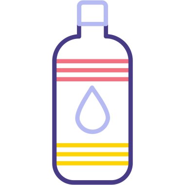 Bir şişe su. Sıvı bir vektörün illüstrasyon tasarımı.