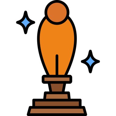 Ödül şampiyonu kupa simgesi - taslak biçiminde