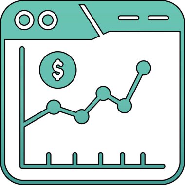 Dolar işareti ve pasta grafiği simgesi olan akıllı telefon