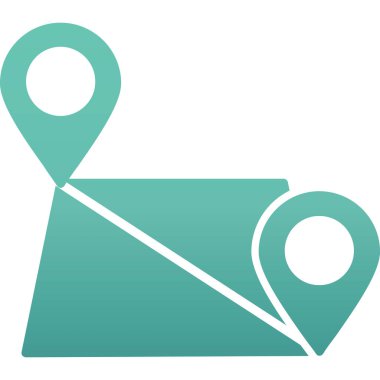 Harita işaretleyici düz glif simgesi