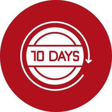 10 gün kaldı kırmızı vektör daire damgası