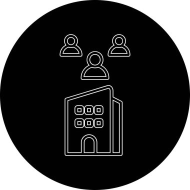 Bir bina simgesinin vektör illüstrasyonu