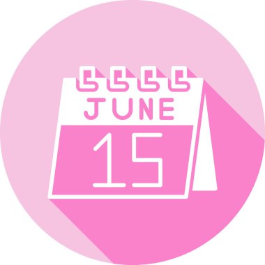 Haziran tarihi için bir takvimin vektör illüstrasyonu. Haziran ayının takvimi