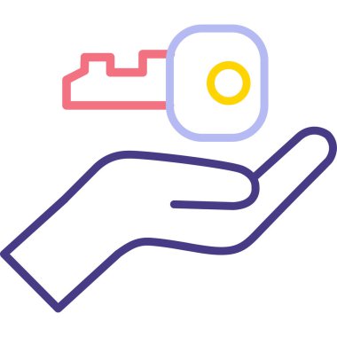 Anahtarı olan bir elin vektör çizimi