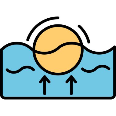 havuz havuzu ikonu renk ana hatları vektörü