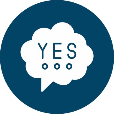 evet mesaj simgesi. vektör illüstrasyonu