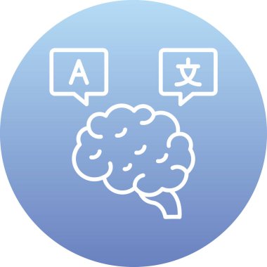 beyin ikonu vektör illüstrasyonu