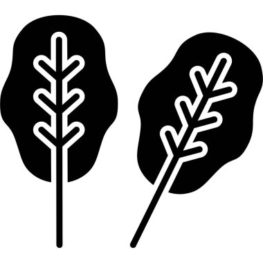 Yaprak simgesi. Web için yaprak vektör simgelerinin basit çizimi