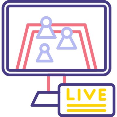 canlı yayın simgesi vektör illüstrasyonu