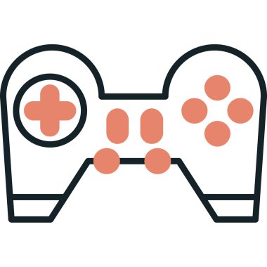 Kontrol kumandası joystick simgesi. Taslak tarzı. Oyun çubuğu simgeleri. düz dizayn