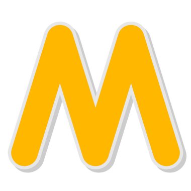 alfabe harfi m vektör çizimi