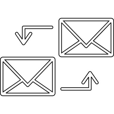 E- posta simgelerinin vektör illüstrasyonu