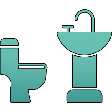 klozet ve musluk vektör çizimi tasarımı