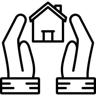 ev simgesi ile el, basit biçim