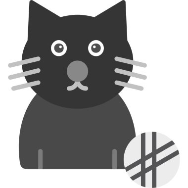 Kedi. Web simgesi basit illüstrasyon