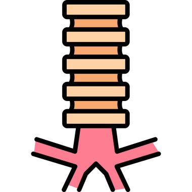 Kitap yığını ikon renk ana hatları çizimi