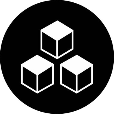 küp simge vektör çizim