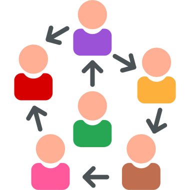 iş takım çalışması düz simge vektörü