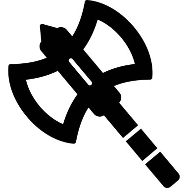 Arka planda izole edilmiş modaya uygun düz biçimli balta simgesi, 10 OS