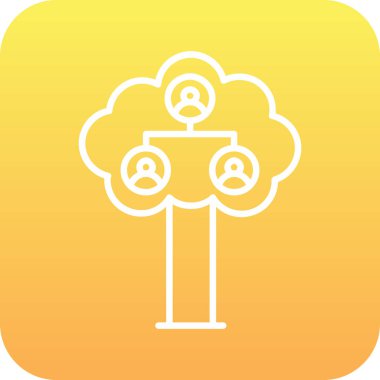 Tek ağaç modern simgesinin vektör illüstrasyonu