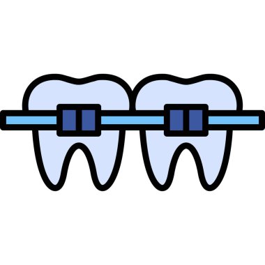 Diş teli simgesi. Dış hat diş teli vektör simgesi rengi düz izole