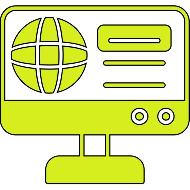 İnternet web simgesi, basit vektör illüstrasyonu