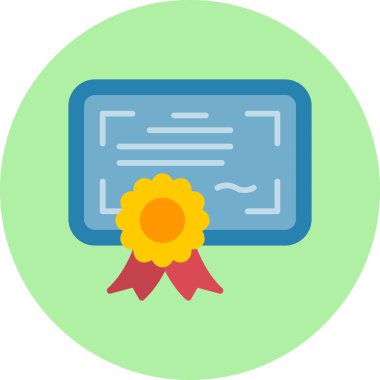 Sertifika ikonu vektör illüstrasyonu