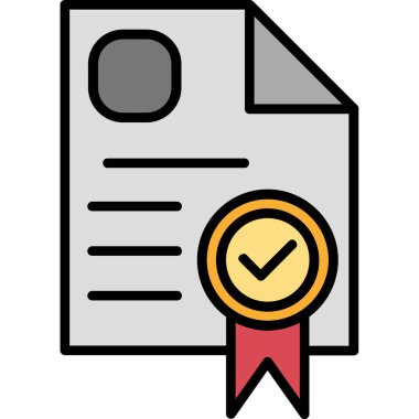 Sertifika. Web simgesi basit illüstrasyon