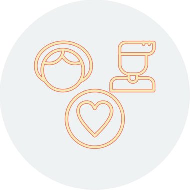 Kalp ikonu vektör illüstrasyonu