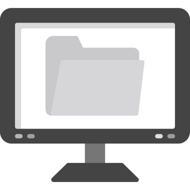 bilgisayar monitörü ikon vektör illüstrasyonu