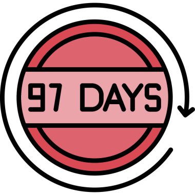 77 gün, 7 gün simge, düz tasarım biçimi