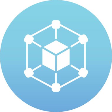 Bir küpün mavi simgesinin vektör çizimi