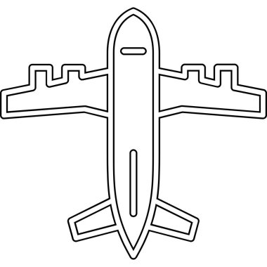 Uçak ikonu. Basit resimleme