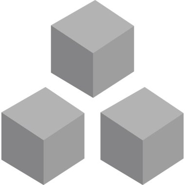 3d küp simgesi dış hat biçiminde