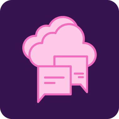 Bulut Hesaplama. Web simgesi basit illüstrasyon