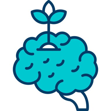 Yapraklı beyin. Web simgesi