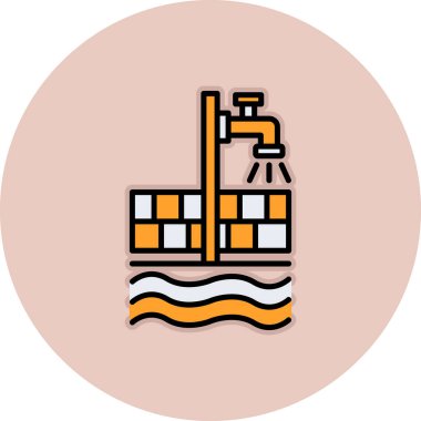 Petrol rafinerisi bitki ikonu tasarımı.