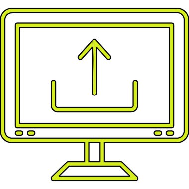 Bilgisayar ekranı. Web simgesi basit illüstrasyon