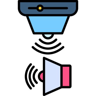 Hoparlör sesi simgesi. hoparlör hoparlör sesi vektör rengi düz izole