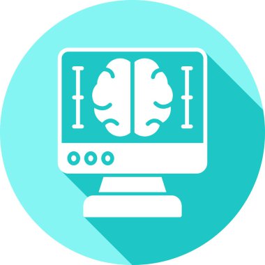 Beyin. Web simgesi basit illüstrasyon