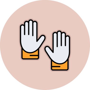 Eldiven simgesi ile el, vektör illüstrasyon tasarımı