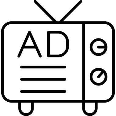 reklam reklam ikonu ana hatları biçiminde