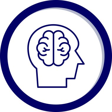 Beyin. Web simgesi basit illüstrasyon