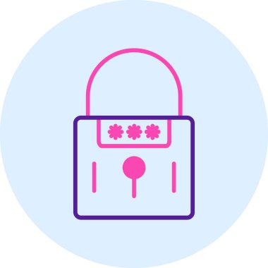 Asma kilit. Web simgesi basit illüstrasyon