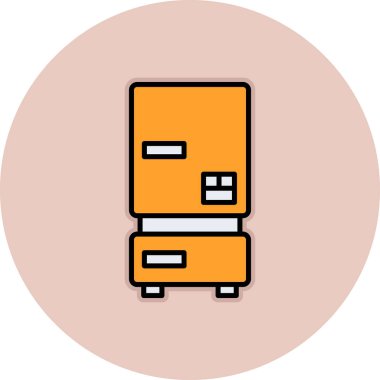 Dolap simgesi. Düz renk vektör çizimi. 10 saniye.