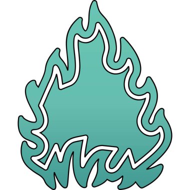 Beyaz arkaplanda yanan alev çizimi