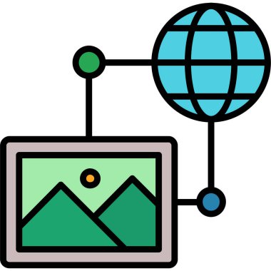 iş grafiği simgesi, vektör illüstrasyonu