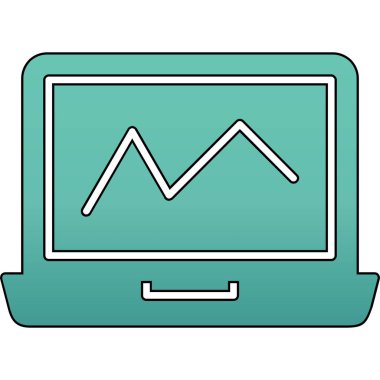 laptop ekran simgesi. Web için tablet vektör simgelerinin özet çizimi